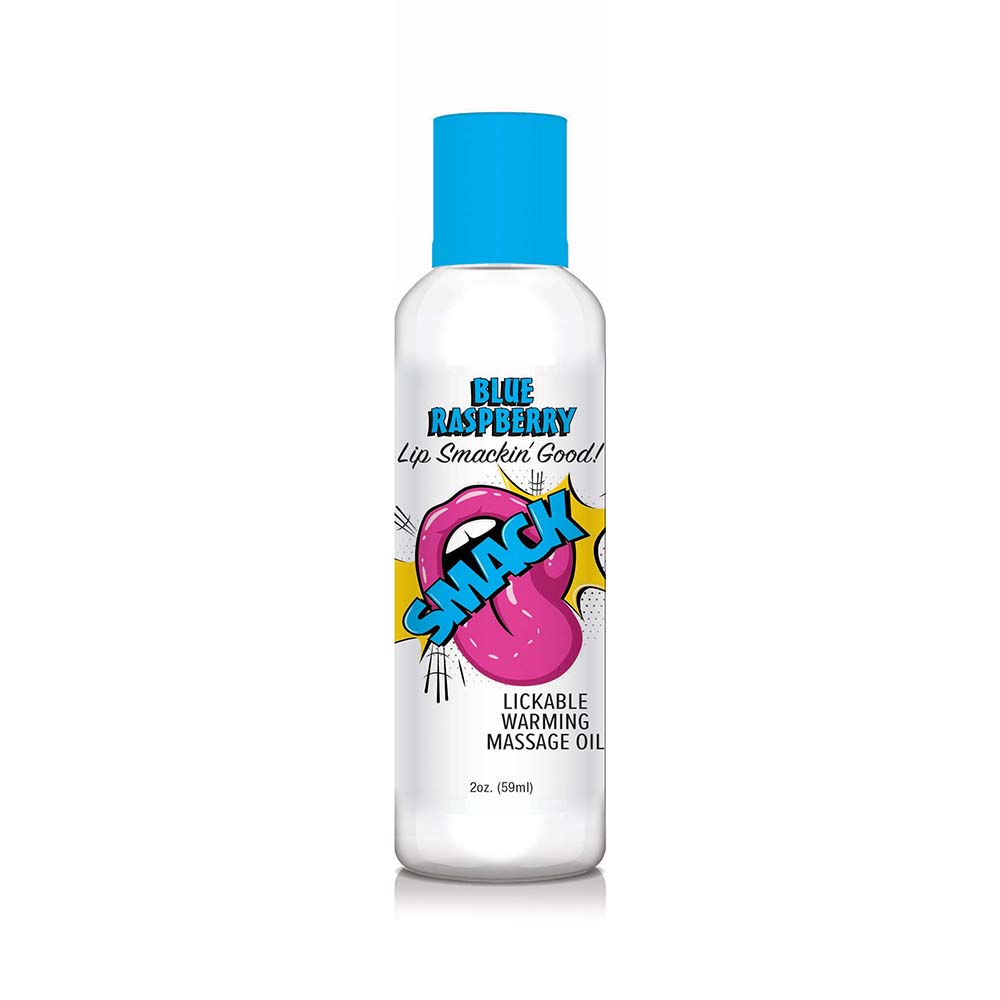 LITTLE GENIE - SMACK LICKABLE MASSAGE OIL BLUE RASPBERRY 2 OZ.