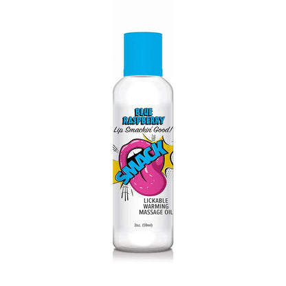 LITTLE GENIE - SMACK LICKABLE MASSAGE OIL BLUE RASPBERRY 2 OZ.