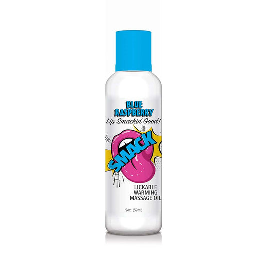 LITTLE GENIE - SMACK LICKABLE MASSAGE OIL BLUE RASPBERRY 2 OZ.