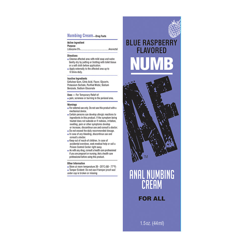 LITTLE GENIE - NUMB AF ANAL DESENSITIZER BLUE RASPBERRY 1.5 OZ.