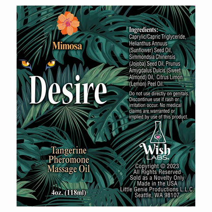 DESIRE PHEROMONE MASSAGE OIL TANGERINE 4 OZ.