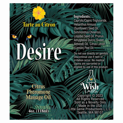 DESIRE PHEROMONE MASSAGE OIL CITRUS 4 OZ.
