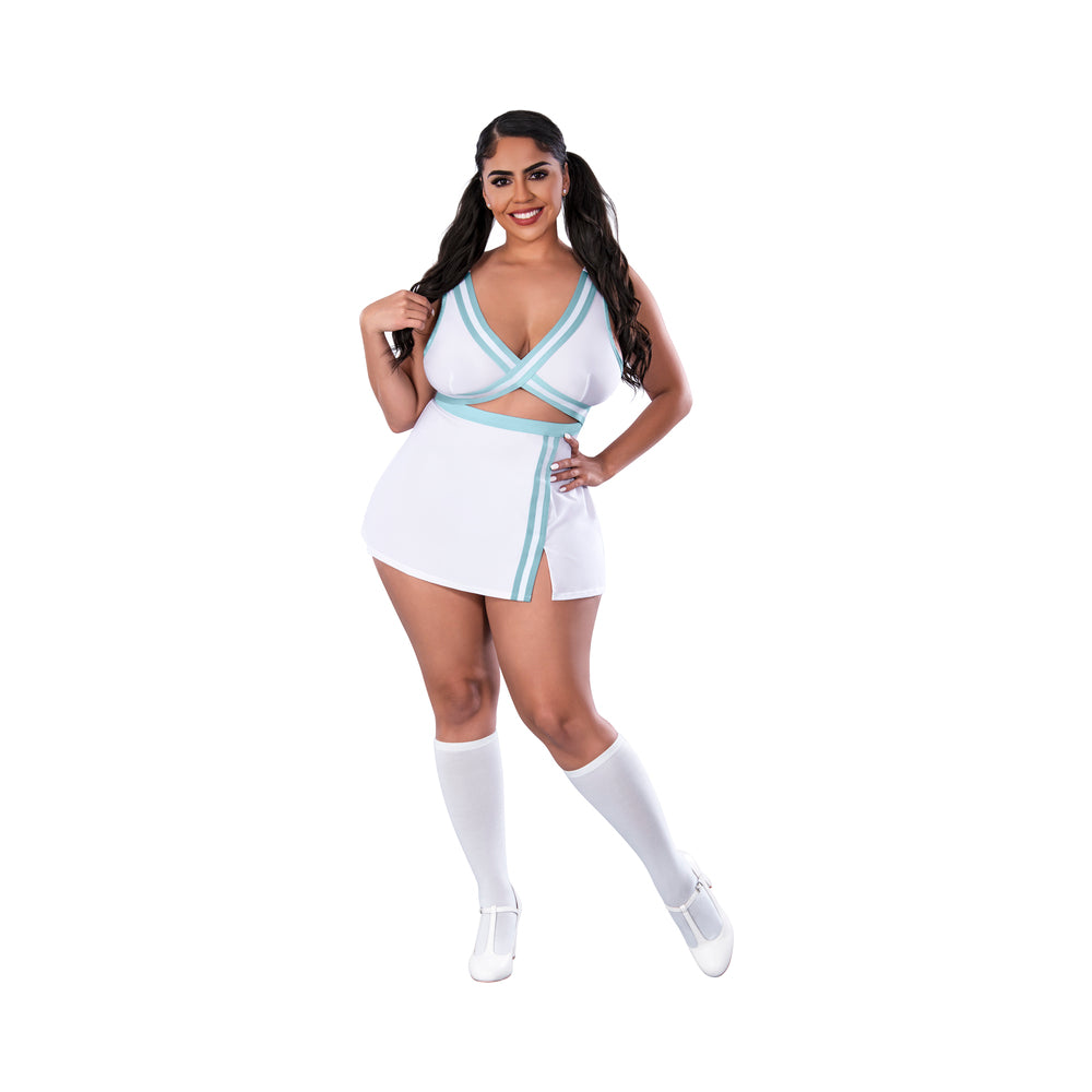 MAGIC SILK DRESS UP SCHOOL SPIRIT COSTUME WHITE QUEEN SIZE