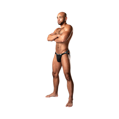 MALE POWER INFINITE COMFORT AMPLIFYING STRAPPY JOCK BLACK L/XL