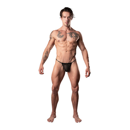 MALE POWER - SHOW STOPPER POSING STRAP SILVER MESH DOT O/S