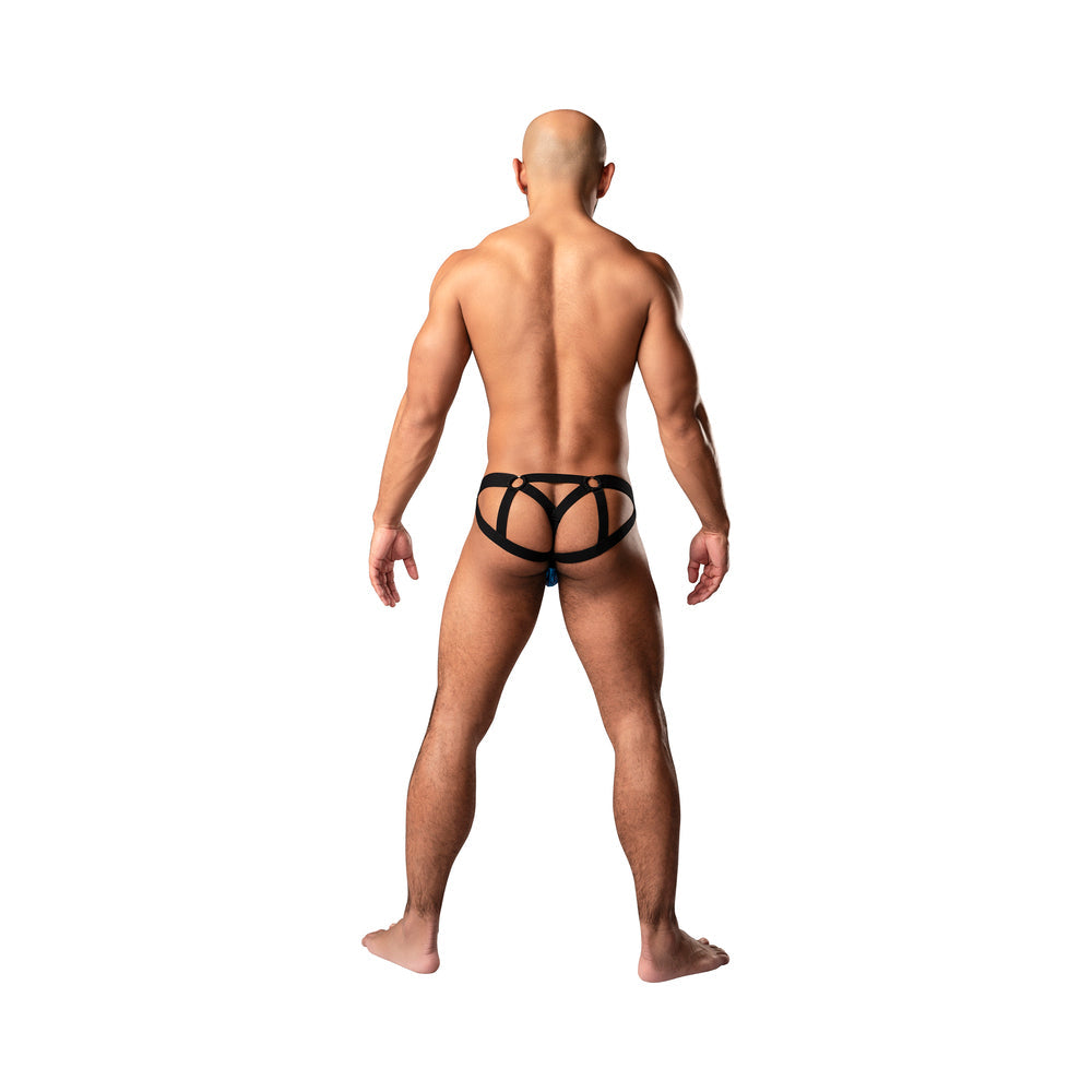 MALE POWER - KALEIDICKSCOPE STRAPPY RING JOCK SKY BLUE L/XL