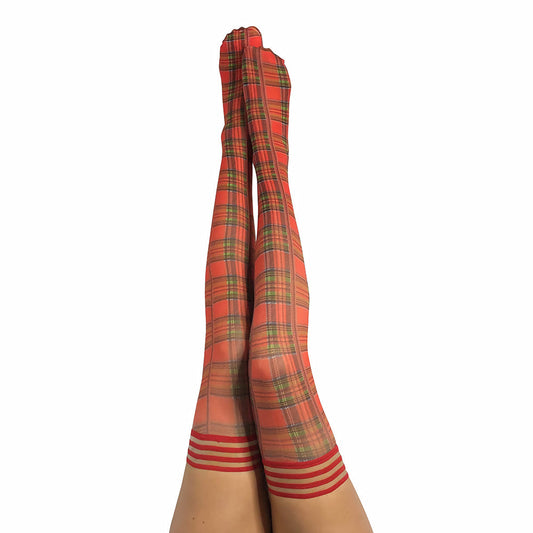 KIXIES GRACE PLAID THIGH-HIGH RED SIZE B