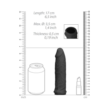 REALROCK SKIN 6 IN. PENIS EXTENDER SLEEVE BLACK