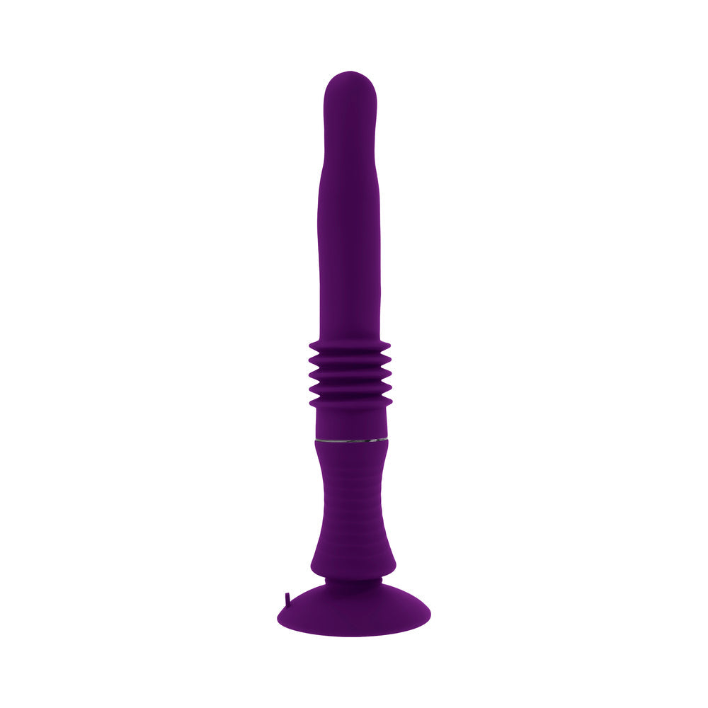PLAYBOY HOPPY ENDING RECHARGEABLE SILICONE THRUSTING RABBIT VIBRATOR ACAI