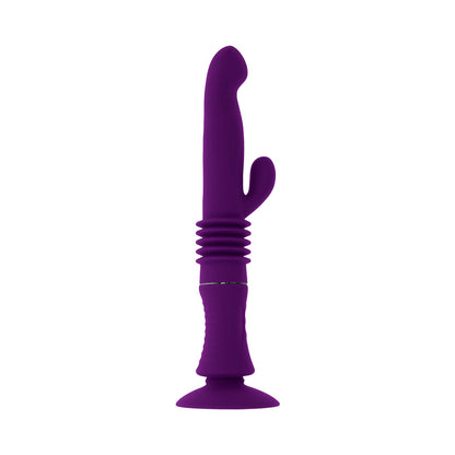 PLAYBOY HOPPY ENDING RECHARGEABLE SILICONE THRUSTING RABBIT VIBRATOR ACAI