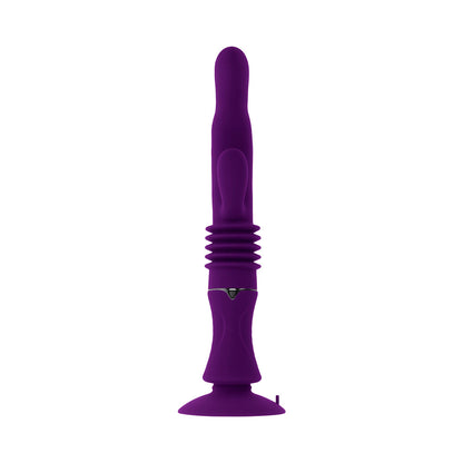 PLAYBOY HOPPY ENDING RECHARGEABLE SILICONE THRUSTING RABBIT VIBRATOR ACAI
