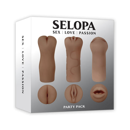 SELOPA PARTY PACK 3-PIECE STROKER PACK DARK