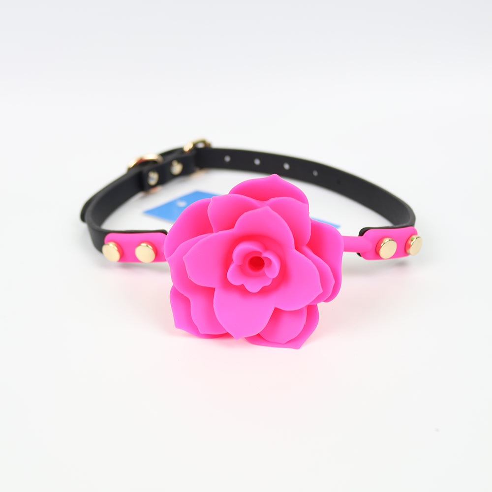 PLE''SUR FLOWER BALL GAG BREATHABLE SILICONE PINK