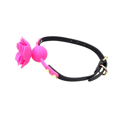 PLE''SUR FLOWER BALL GAG BREATHABLE SILICONE PINK