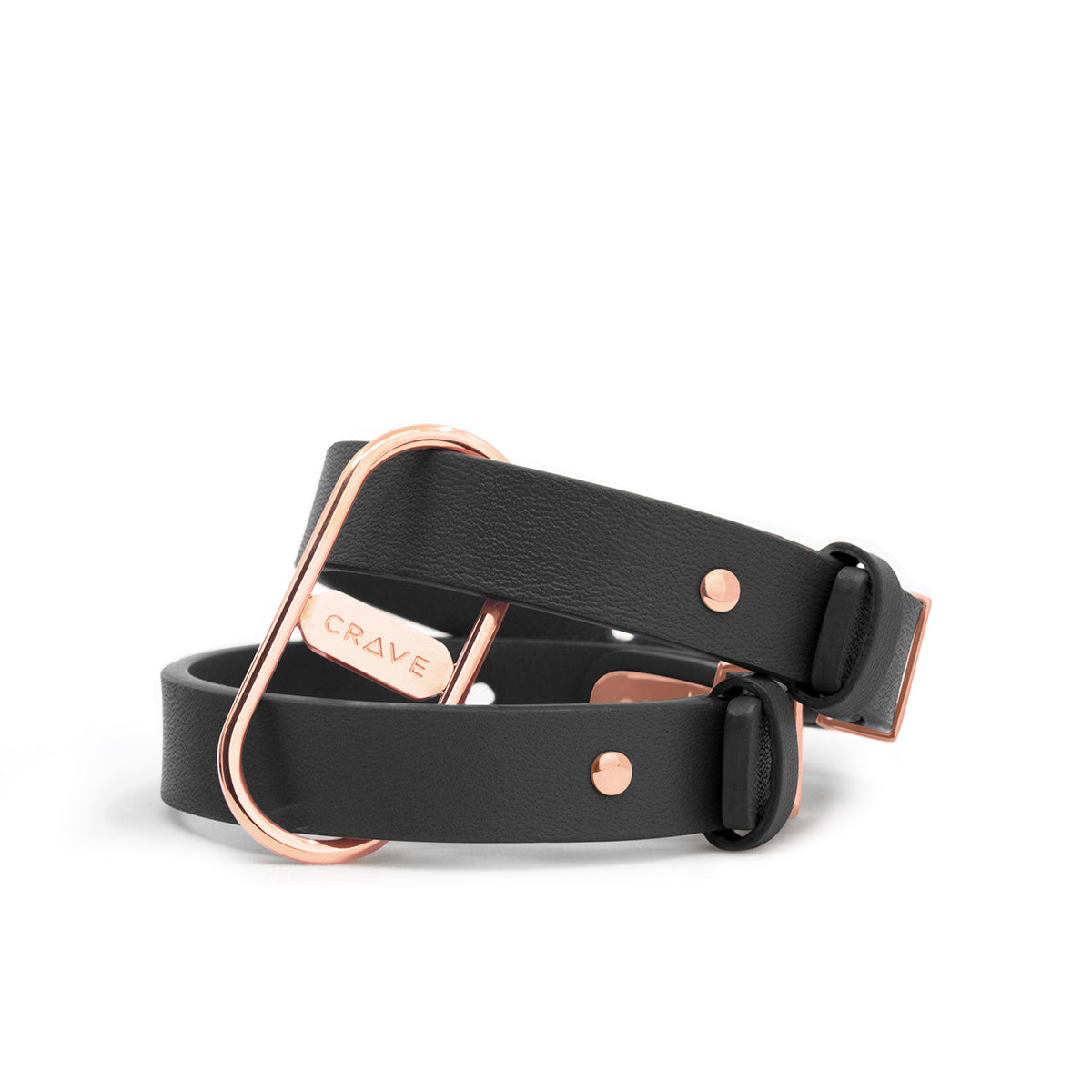 CRAVE ICON CUFFS BLACK/ROSE GOLD
