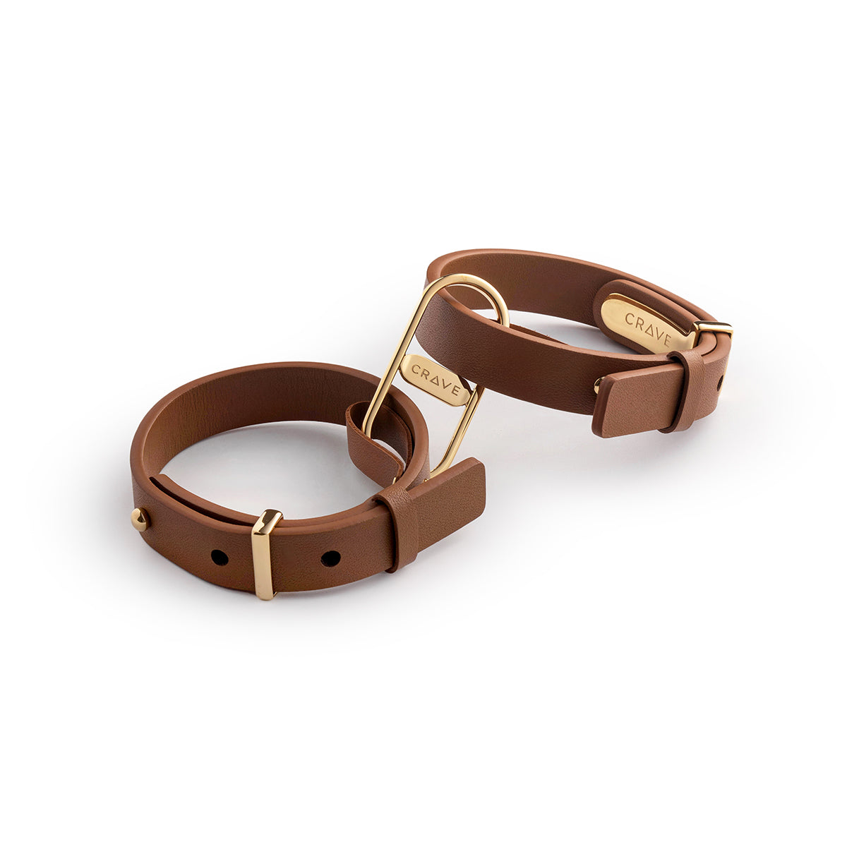 CRAVE ICON CUFFS TAN/24KT GOLD