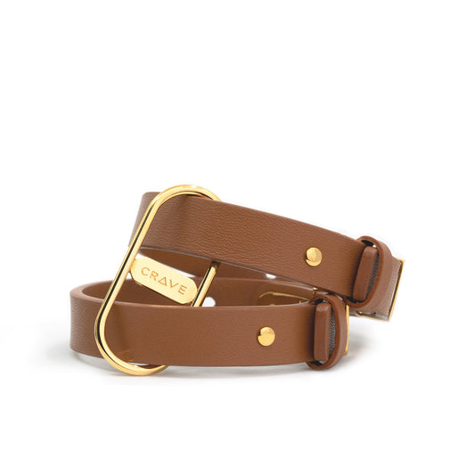CRAVE ICON CUFFS TAN/24KT GOLD