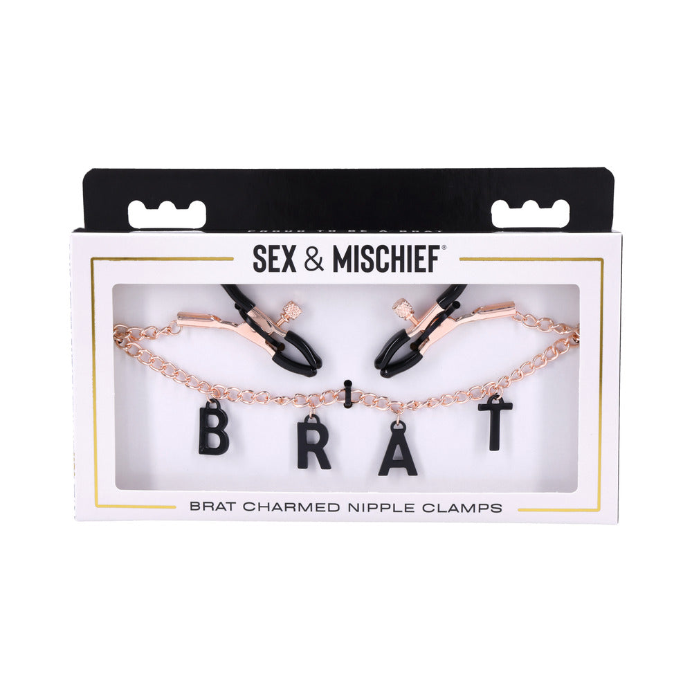 SPORTSHEETS SEX & MISCHIEF BRAT CHARMED NIPPLE CLAMPS