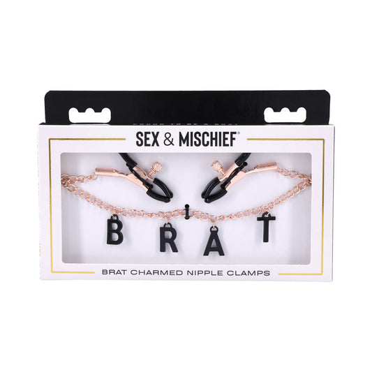 SPORTSHEETS SEX & MISCHIEF BRAT CHARMED NIPPLE CLAMPS