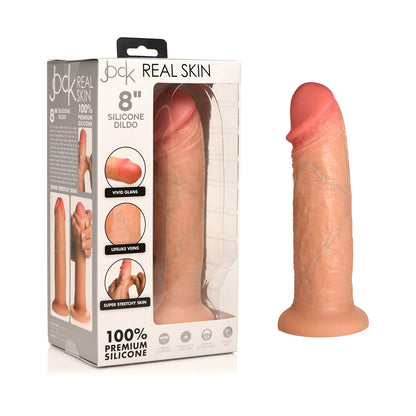 CURVE NOVELTIES - JOCK REAL SKIN SILICONE DILDO 8 IN. LIGHT