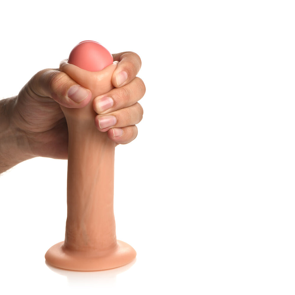 CURVE NOVELTIES - JOCK REAL SKIN SILICONE DILDO 8 IN. LIGHT