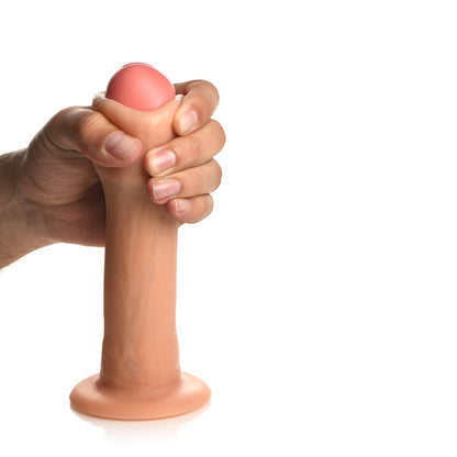 CURVE NOVELTIES - JOCK REAL SKIN SILICONE DILDO 8 IN. LIGHT