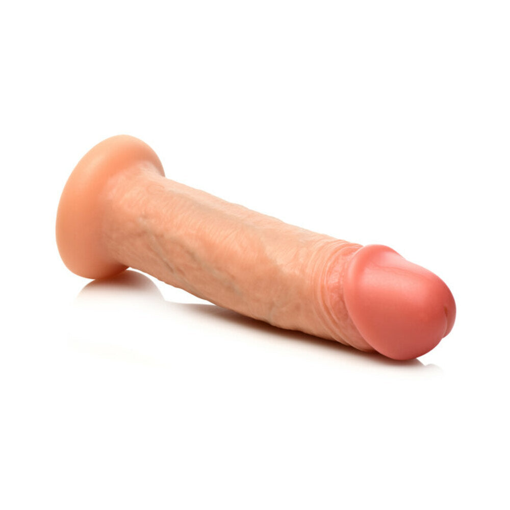 CURVE NOVELTIES - JOCK REAL SKIN VIBRATING SILICONE DILDO 8 IN. LIGHT