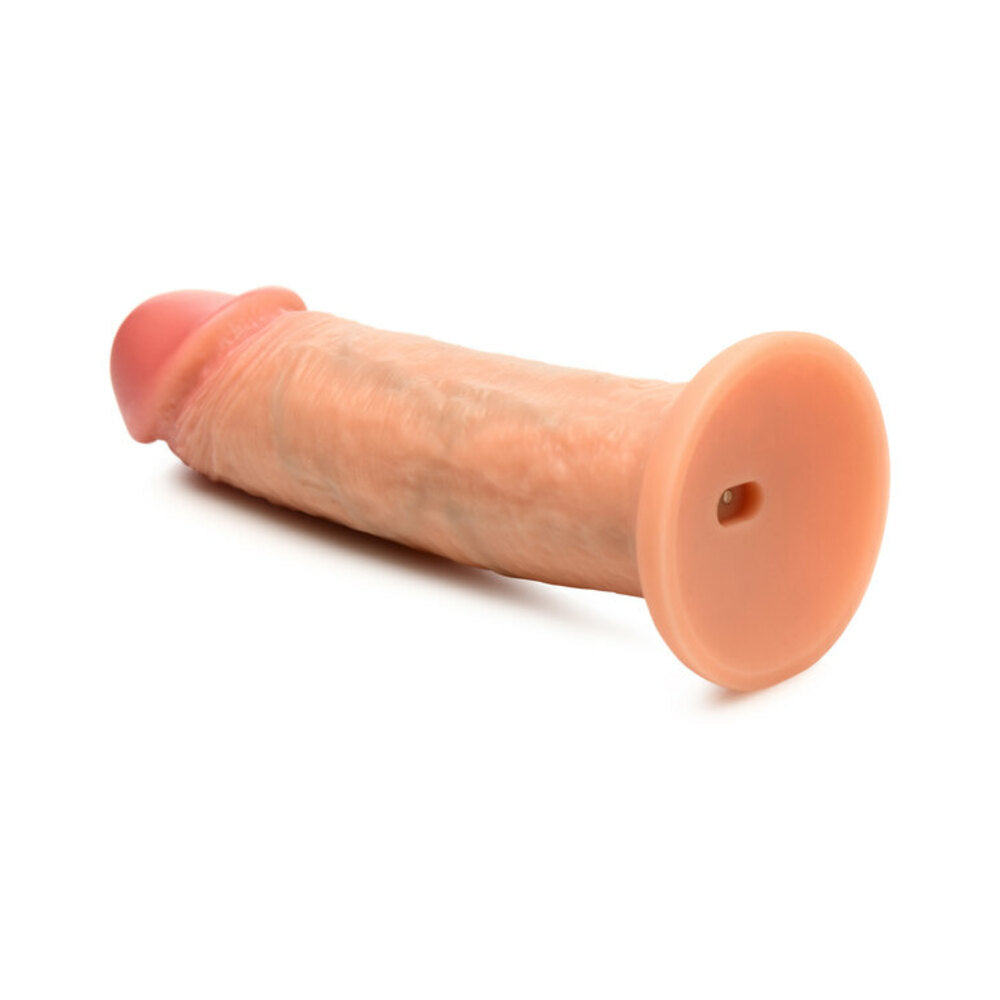 CURVE NOVELTIES - JOCK REAL SKIN VIBRATING SILICONE DILDO 8 IN. LIGHT