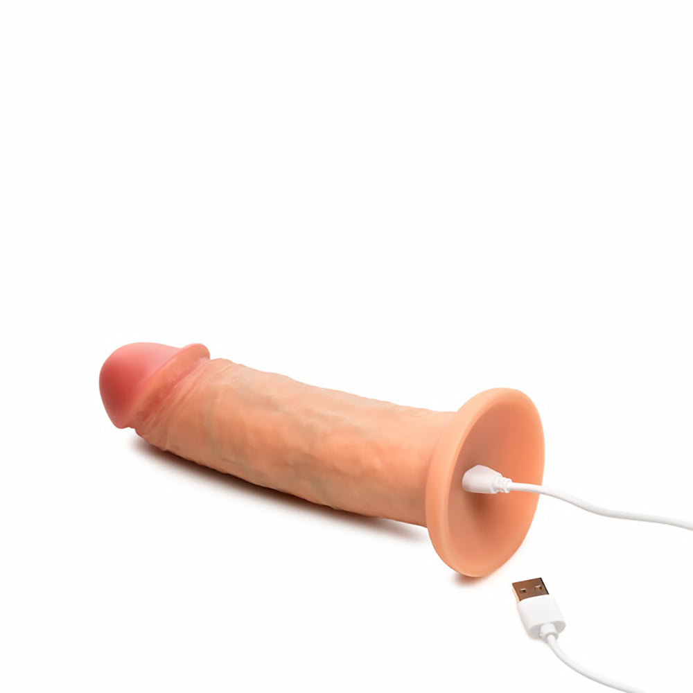 CURVE NOVELTIES - JOCK REAL SKIN VIBRATING SILICONE DILDO 8 IN. LIGHT