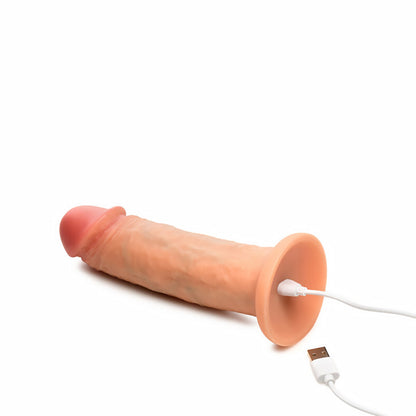 CURVE NOVELTIES - JOCK REAL SKIN VIBRATING SILICONE DILDO 8 IN. LIGHT