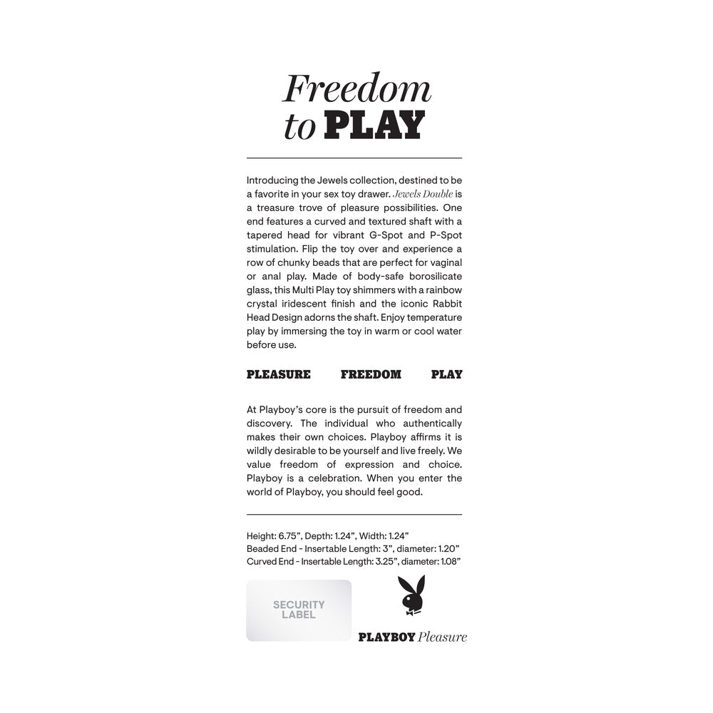 PLAYBOY JEWELS DOUBLE GLASS DILDO