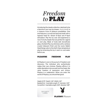 PLAYBOY JEWELS DOUBLE GLASS DILDO