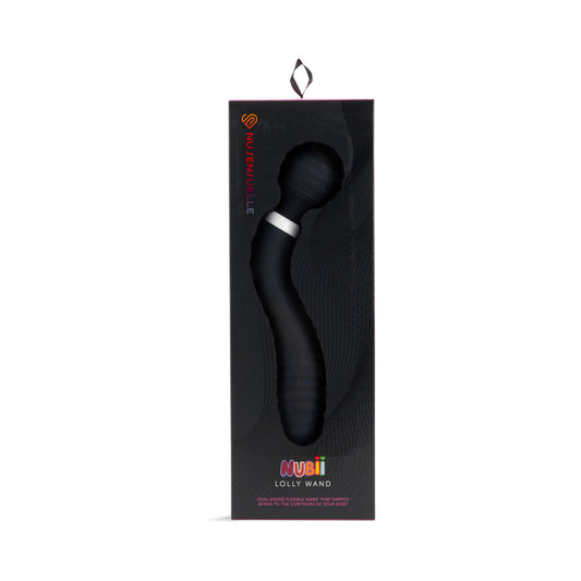 NU SENSUELLE LOLLY NUBII DOUBLE-ENDED FLEXIBLE WAND BLACK