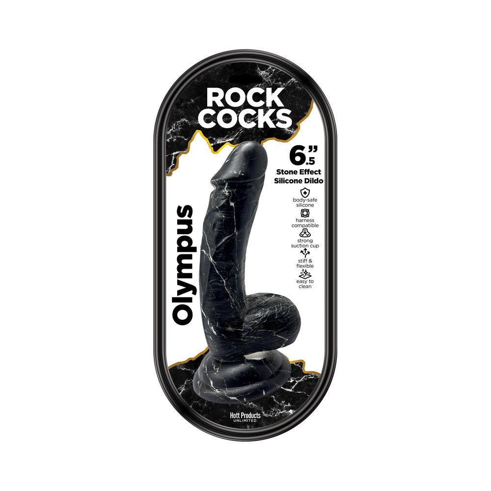 HOTT PRODUCTS - ROCK COCKS OLYMPUS MARBLE SILICONE DILDO 6.5 IN.