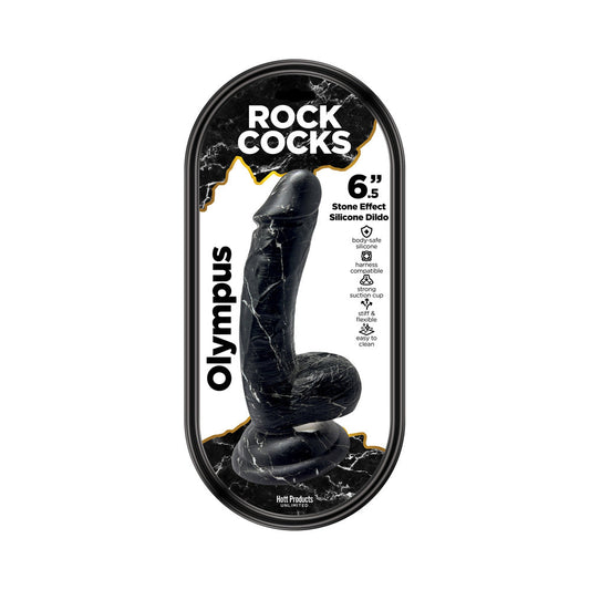 HOTT PRODUCTS - ROCK COCKS OLYMPUS MARBLE SILICONE DILDO 6.5 IN.