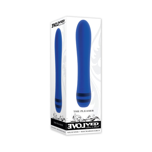 EVOLVED THE PLEASER RECHARGEABLE VIBRATOR SILICONE BLUE