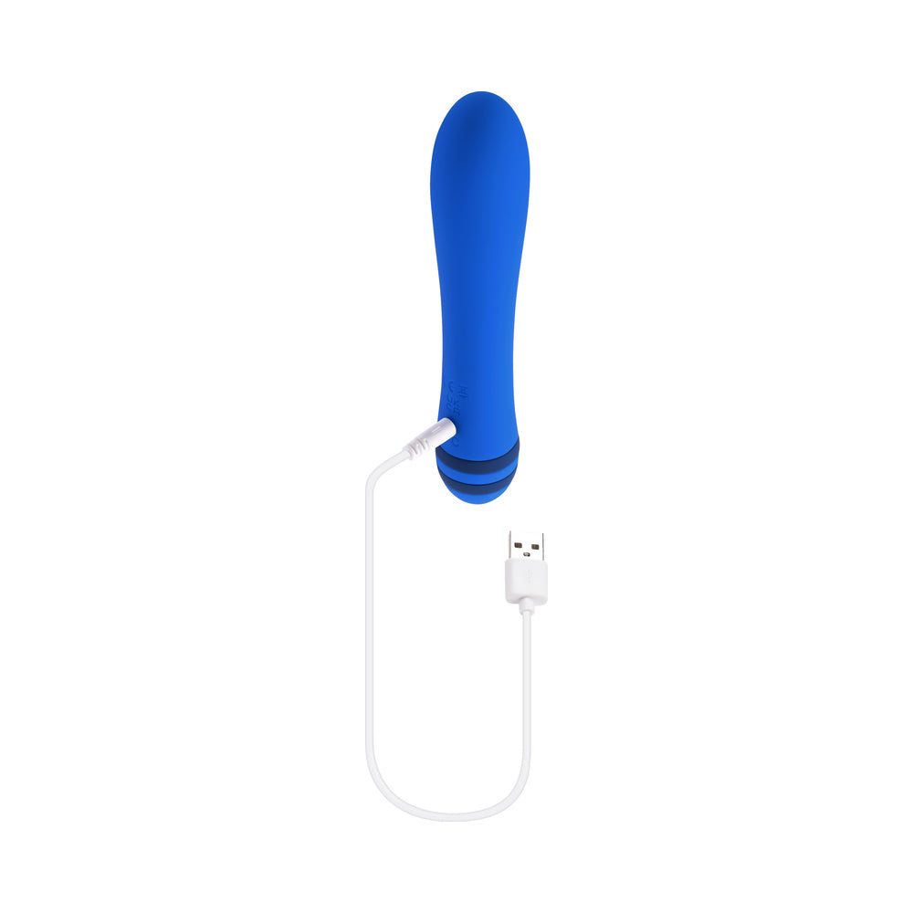EVOLVED THE PLEASER RECHARGEABLE VIBRATOR SILICONE BLUE