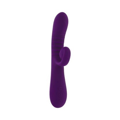 PLAYBOY CURLICUE RECHARGEABLE DUAL STIM VIBRATOR SILICONE ACAI