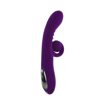 PLAYBOY CURLICUE RECHARGEABLE DUAL STIM VIBRATOR SILICONE ACAI