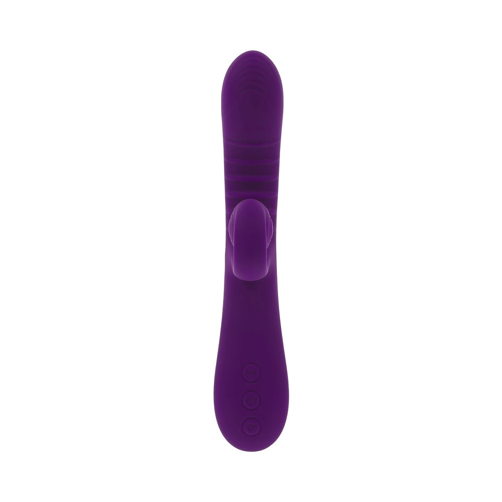 PLAYBOY CURLICUE RECHARGEABLE DUAL STIM VIBRATOR SILICONE ACAI