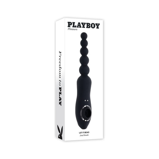 PLAYBOY - LET IT BEAD RECHARGEABLE FLEXIBLE DUAL-ENDED ANAL VIBE WITH SUCTION