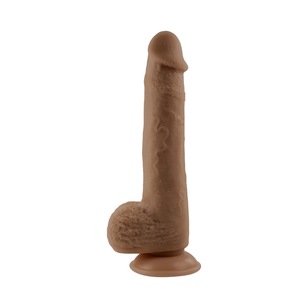 SELOPA NATURAL FEEL FLEXSKIN BENDABLE DILDO WITH MOVING MATERIAL 7 IN. DARK
