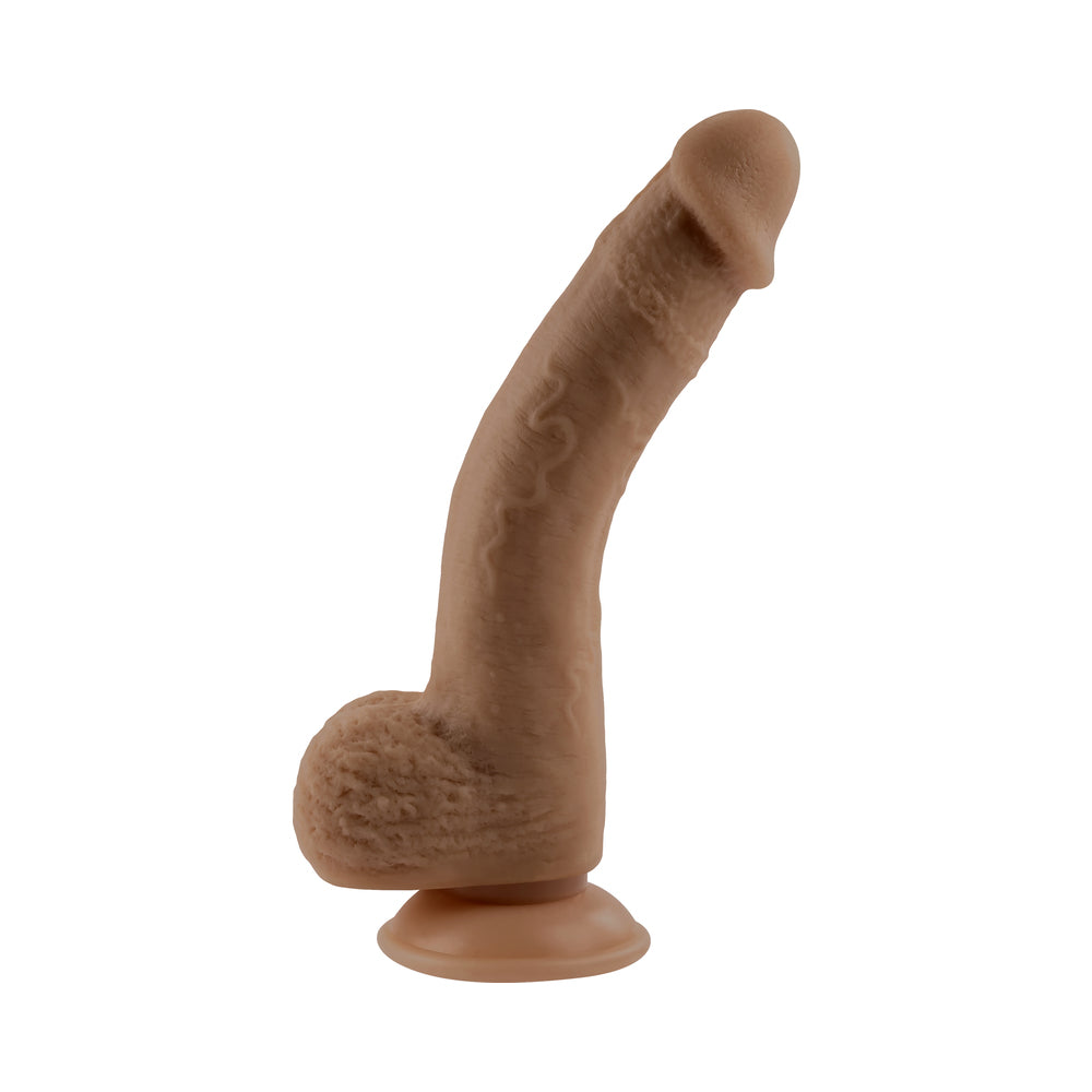 SELOPA NATURAL FEEL FLEXSKIN BENDABLE DILDO WITH MOVING MATERIAL 7 IN. DARK