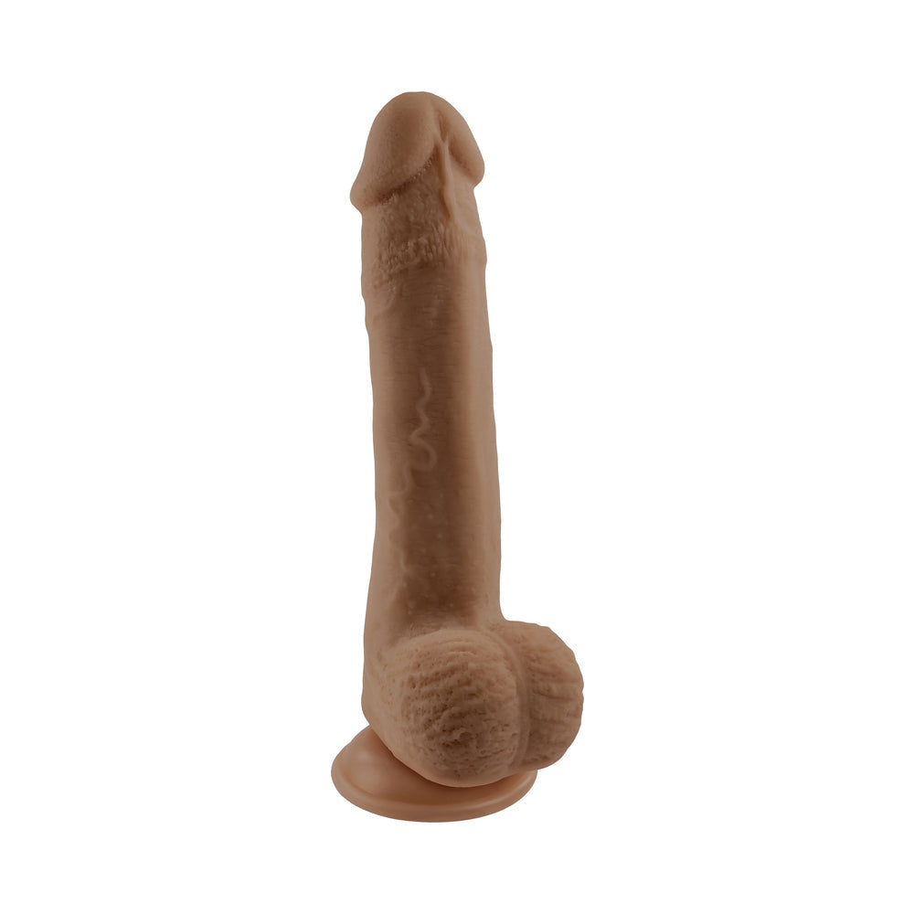 SELOPA NATURAL FEEL FLEXSKIN BENDABLE DILDO WITH MOVING MATERIAL 7 IN. DARK