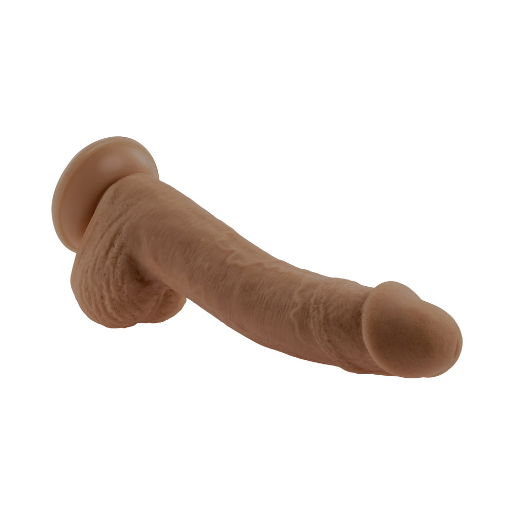 SELOPA - NATURAL FEEL FLEXSKIN BENDABLE DILDO WITH MOVING MATERIAL 7 IN. DARK