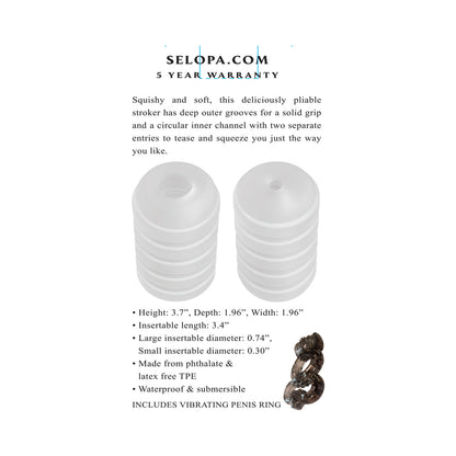 SELOPA - ANILLO DE MASTURBACIÓN STROKER TPE TRANSPARENTE