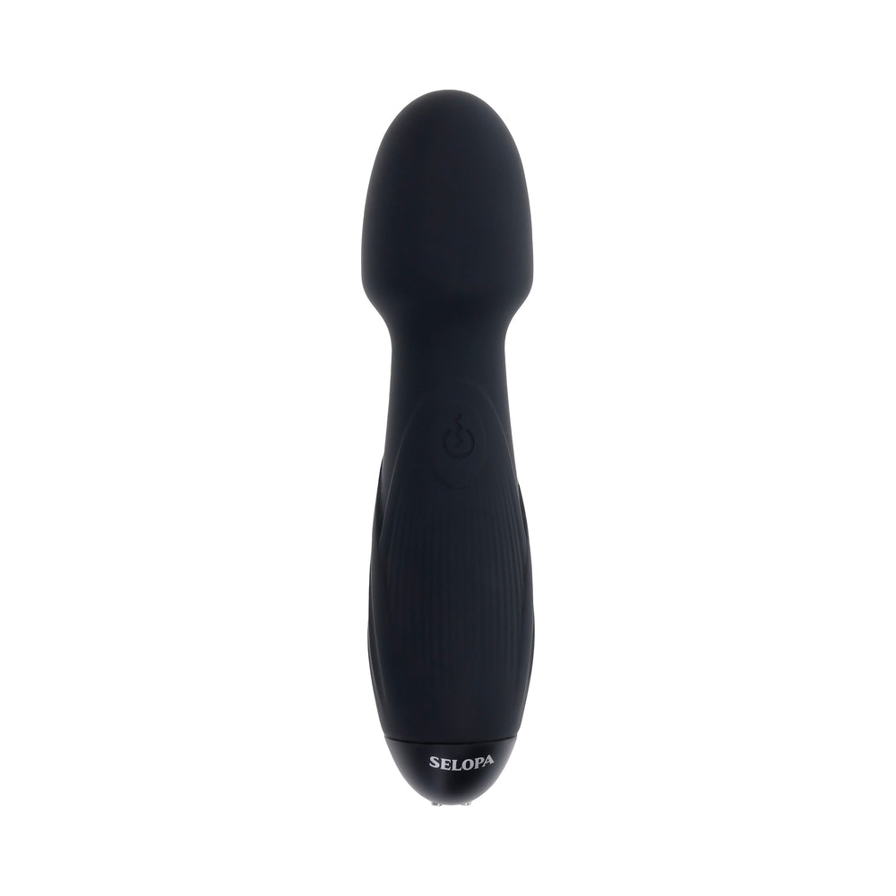SELOPA POWER TRIP RECHARGEABLE VIBRATING WAND SILICONE BLACK