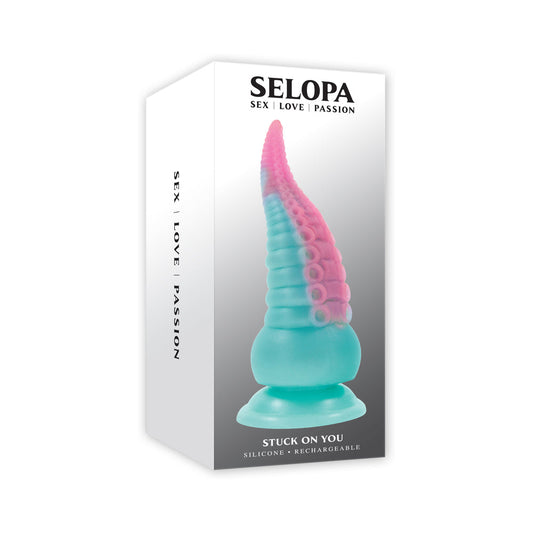 SELOPA - STUCK ON YOU RECHARGEABLE VIBRATING DILDO SILICONE MULTICOLOR