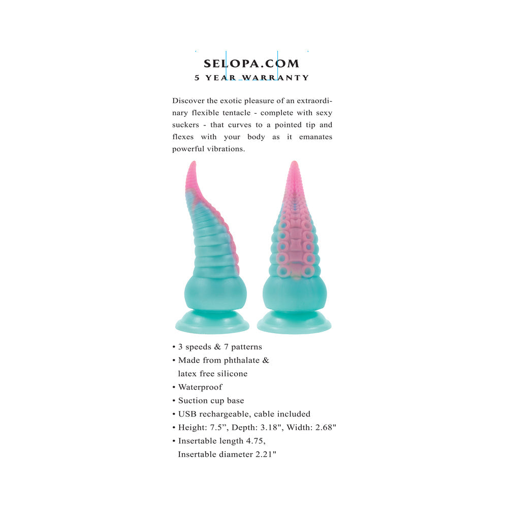 SELOPA - STUCK ON YOU RECHARGEABLE VIBRATING DILDO SILICONE MULTICOLOR