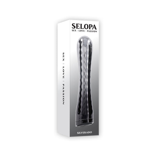 SELOPA - SILVERADO RECHARGEABLE VIBRATOR ABS PLASTIC & SILICONE SILVER/BLACK
